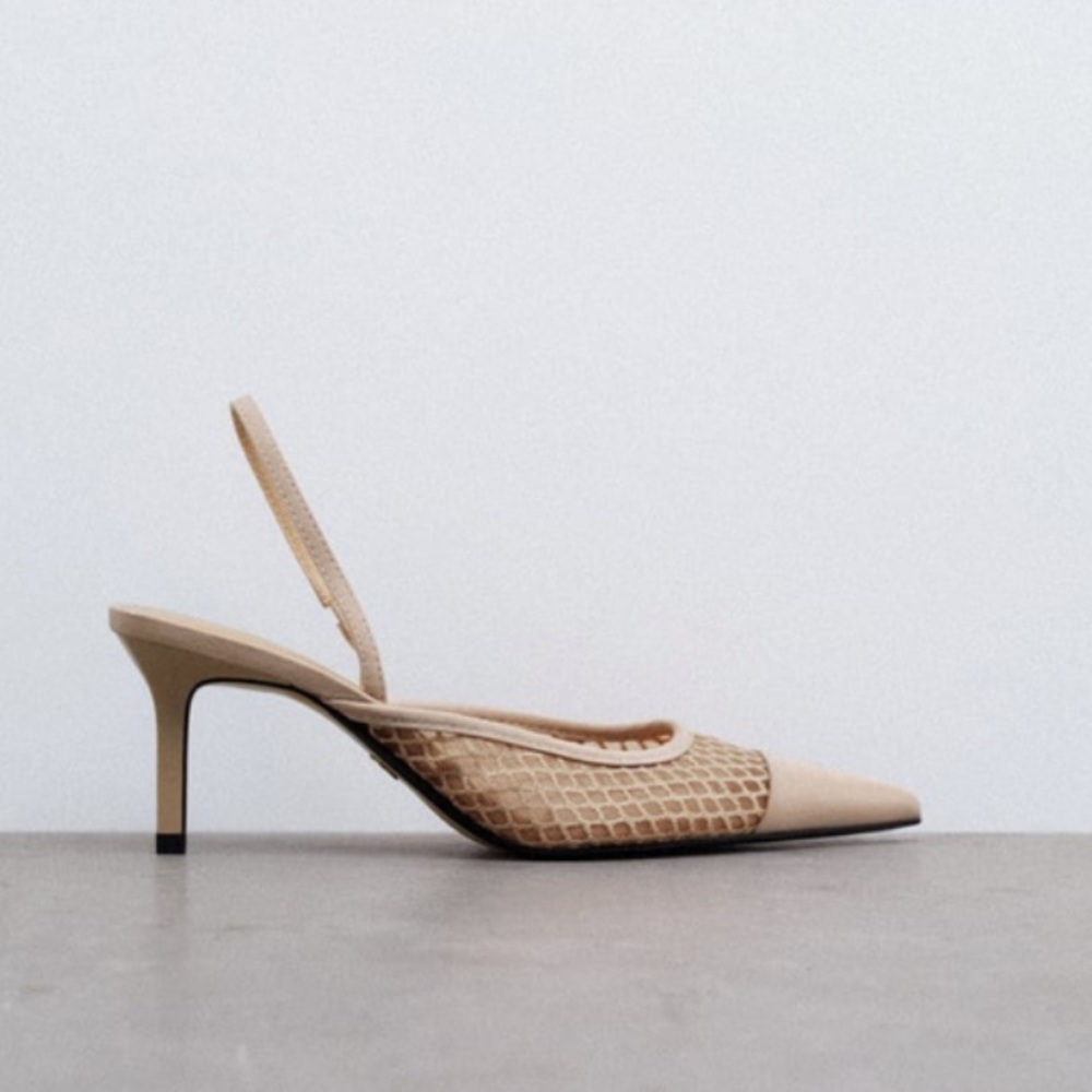 MESH SLINGBACK HEELS